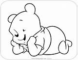 Pooh Baby Coloring Pages Lying Down Disneyclips sketch template