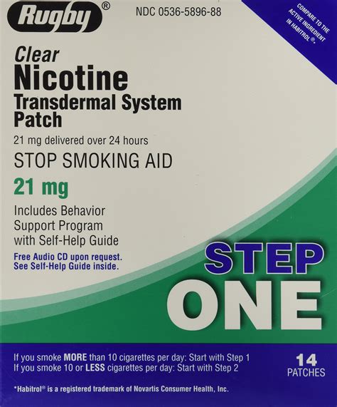 rugby clear nicotine transdermal system patch  mg  count buy