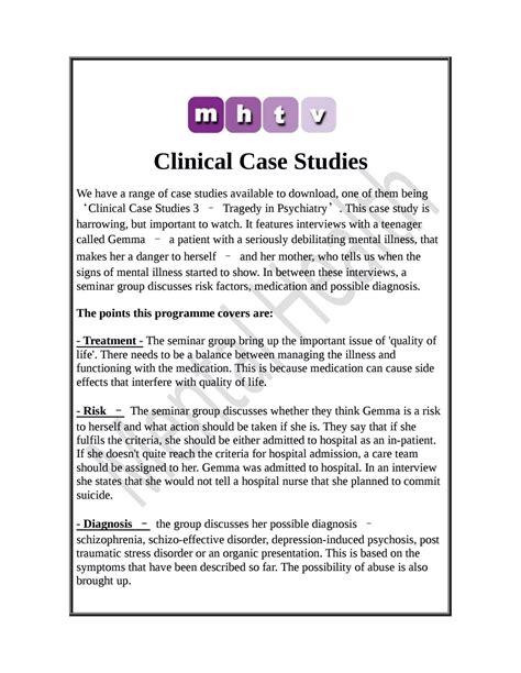 clinical case studies  mentalhealthtvuk issuu