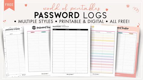 password templates world  printables