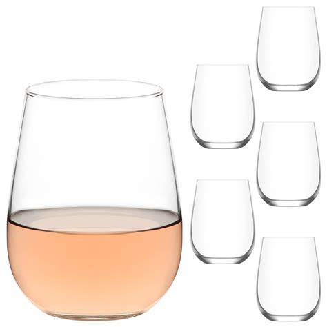 Buy Lav Crystal Stemless Red And White Wine Glasses Tumbler Set Of 6