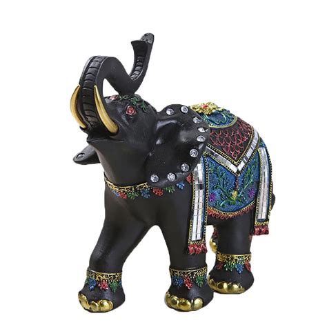 pc black adorable exquisite decorative elephant resin ornaments home
