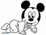 Mickey Coloring Mouse Pages Baby Crawling Disney Printable Minnie Disneyclips Babies Daisy Pdf Goofy sketch template