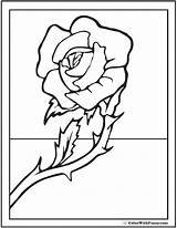 Rose Pages Small Coloring Printable Stem Pdf Colorwithfuzzy Printables Kids sketch template