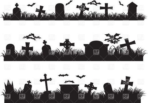 halloween graveyard silhouette of cemetery download