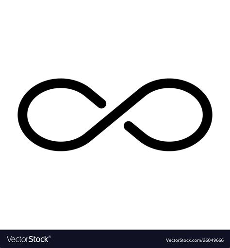 black infinity symbol icon concept infinite vector image