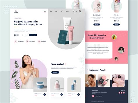 beauty products website design uplabs