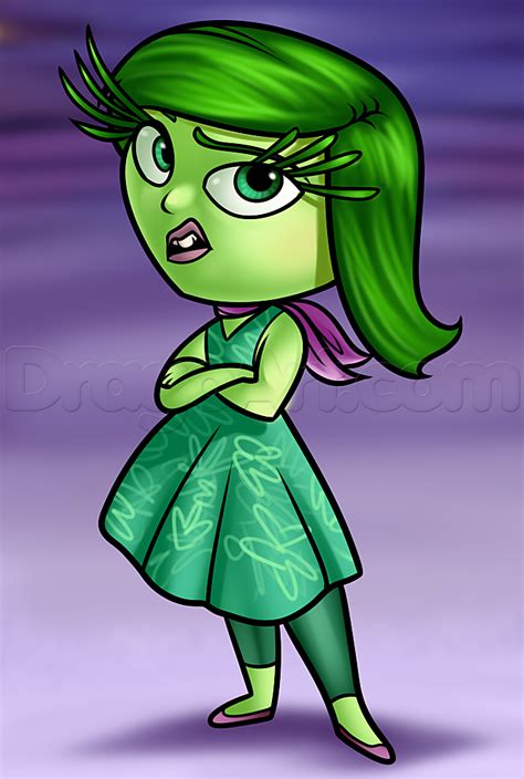 How To Draw Disgust From Inside Out Step By Step Disney