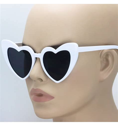 fashion love heart shaped sunglasses for women girls hippie party shade