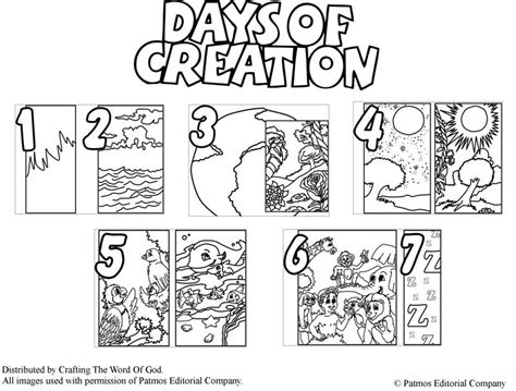 days  creation coloring pages crafting  word  god