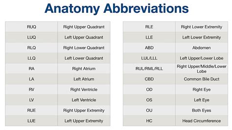 list  common medical abbreviations acronyms terms nursing nclex usmle ezmed