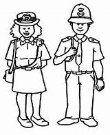 Police Coloring Officer Policeman Pages Kids Uniform Color Cop Clipart Drawing Printable Security Policemen Guard Man School Station Colorings Cartoon sketch template
