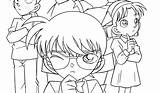 Coloring Detective Conan Pages Kudo Canon Something Looking sketch template