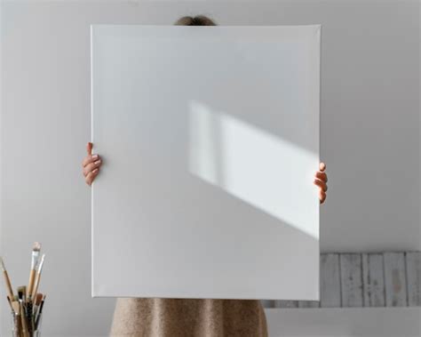 premium photo blank white canvas  painting