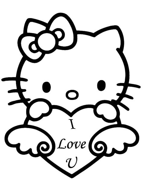 kitty valentine coloring page  kitty valentines coloring pages