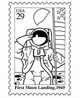 Coloring Stamp Sheets Stamps Pages Postage Moon Landing Activity Postal Printable Events Special Service Jupiter Colouring Activities Collecting Usage Authorized sketch template
