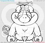 Drunk Coloring Pages Monkey Dumb Baboon Getcolorings Outlined Clipart Vector Cartoon sketch template