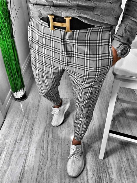 grey plaid checkered pant for gentleman in 2018 plaid pants outfit