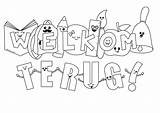 Welkom Kleurplaat Kleurplaten Thuis Op Groep Meiden Thuisonderwijs Schoolweek Downloaden Uitprinten Terborg600 sketch template