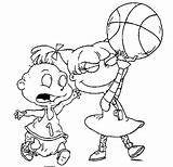 Coloring Nickelodeon Pages Basketball sketch template