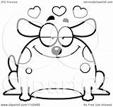 Chubby Clipart Infatuated Dog Coloring Cartoon Outlined Vector Cory Thoman Royalty sketch template