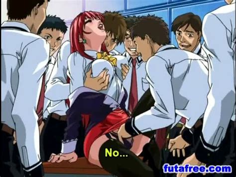 redhead hentai babe in gangbang action free porn video