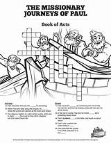 Bible Crossword Missionary Journeys Apostle Athens Pauls Worksheets Stoning Silas Preach Lystra sketch template