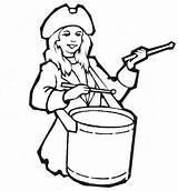 Revolutionary Drummer Fife Fourth sketch template