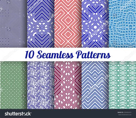 set   abstract patterns color seamless vector backgrounds
