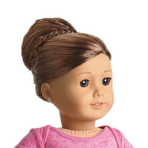 american girl myag chic bun brown   dolls hair extension