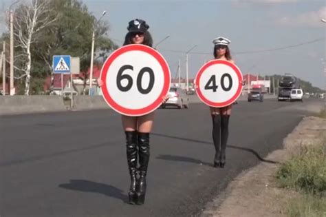 Breast Way To Reduce Speeding Topless Women In Racy Outfits Forcing