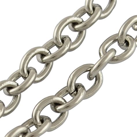 stainless steel chain fine xxmm oval rolo chain etsy