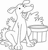 Coloring Pages Dog Yawning Break Time Animal Kids sketch template