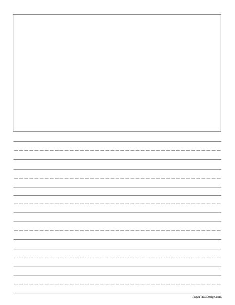 writing paper  picture space printable lined paper print