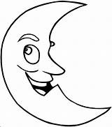 Moon Laughing Coloring Loud Outl sketch template