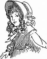 Bonnet Girl Clipart Etc Large sketch template