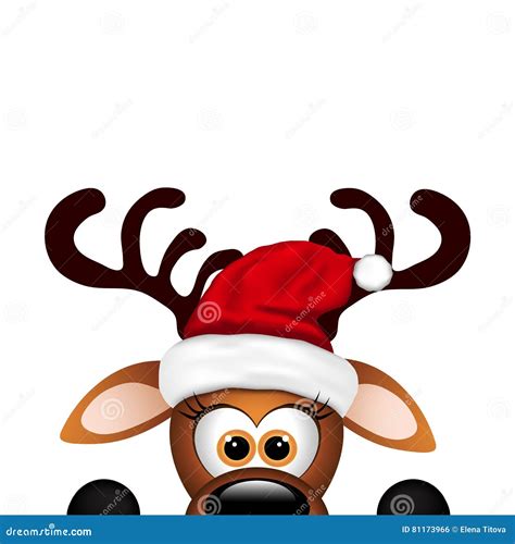 funny reindeer  white background christmas card stock vector