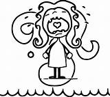 Coloring Girl Character Cry Cartoonized Designs Wecoloringpage sketch template