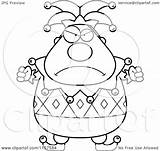 Jester Coloring Cartoon Pudgy Mad Clipart Outlined Vector Thoman Cory Pages Joker Icp Cards Royalty Template sketch template