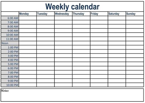 weekly calendar with time slots weeklyplanner calendars template
