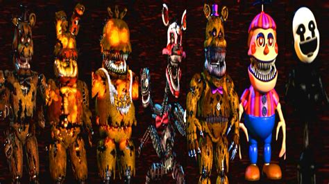 Five Nights At Freddy S 4 All Animatronics Youtube