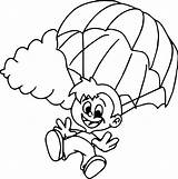 Parachute Coloring Pages Template Drawing sketch template