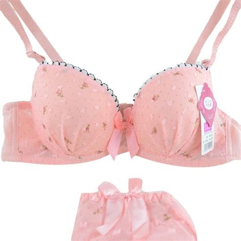 women bra sets pink lingerie floral lace bra sexy panties seamless