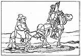 Sancho Quijote Panza Quixote Colouring Mancha sketch template