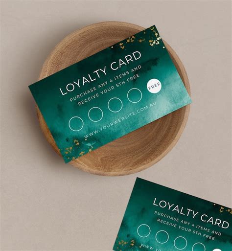 loyalty card template instant  printable business etsy