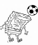 Coloring Spongebob Pages Soccer Player Football Bob Print Boys Sponge Kids sketch template