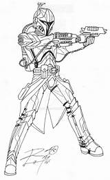 Clone Trooper Mandalorian Rex sketch template