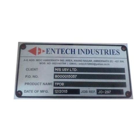 aluminium labels engraving service  bhandup west mumbai shree enterprises id