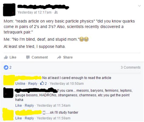 trying to appear smart by being a dick to his mom on fb