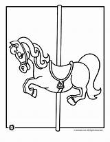 Carousel Horse Coloring Pages Outline Print Clipart Clip Horses Cliparts Merry Go Printable Animal Circus Library Rounds Popular Activities Printer sketch template